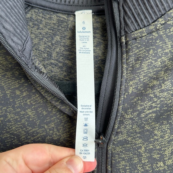 Lululemon Women’s Rest Less 1/2 Zip Pullover Sweater Sz 6 Green Black - Picture 3 of 4